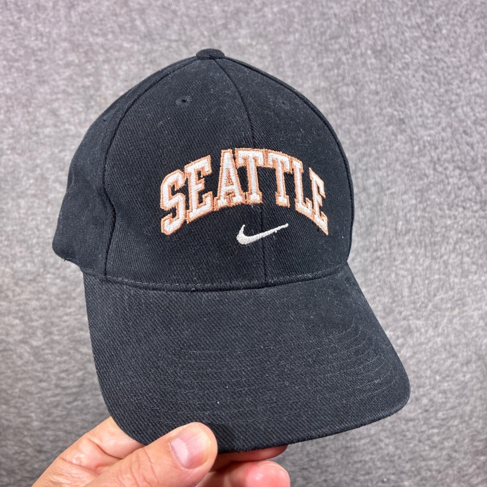 Vintage Nike Seattle SuperSonics Hat Mens Black NBA Adjustable Cap Strapback